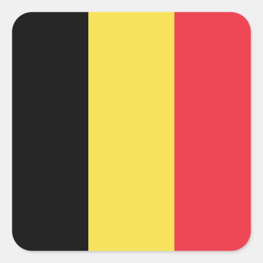 Belgische vlag vierkante sticker (Voorkant)