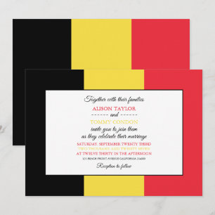 Belgische vlag, vlag van België bruiloft Kaart