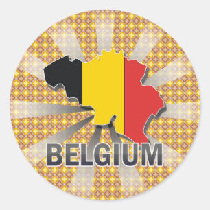 Belgische vlaggenkaart 2.0 ronde sticker