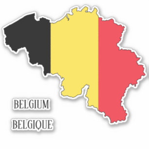Belgische vlaggenkaart sticker