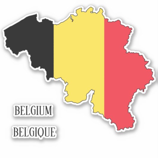 Belgische vlaggenkaart sticker (Voorkant)