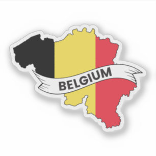 Belgische vlaggenkaart sticker