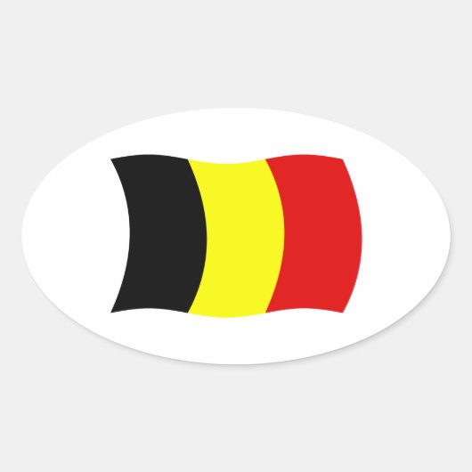 Belgische Vlagsticker Ovale Sticker (Voorkant)