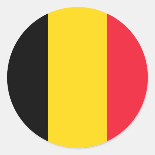 Belgische vlagsticker ronde sticker (Voorkant)