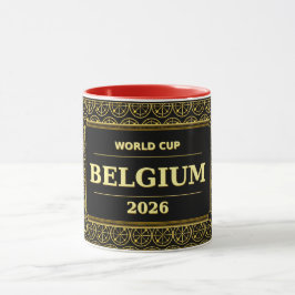 Belgische Voetbalfan 2026 Zwart Goud Luxe Mok