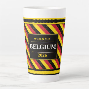 Belgische Voetbalfan Vlag Kleuren Streep Patroon Latte Mok