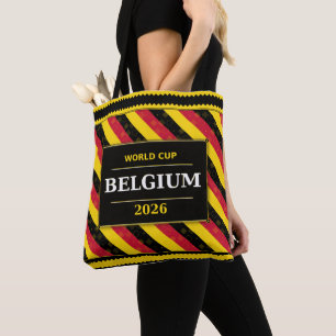Belgische Voetbalfan Vlag Kleuren Streep Patroon Tote Bag