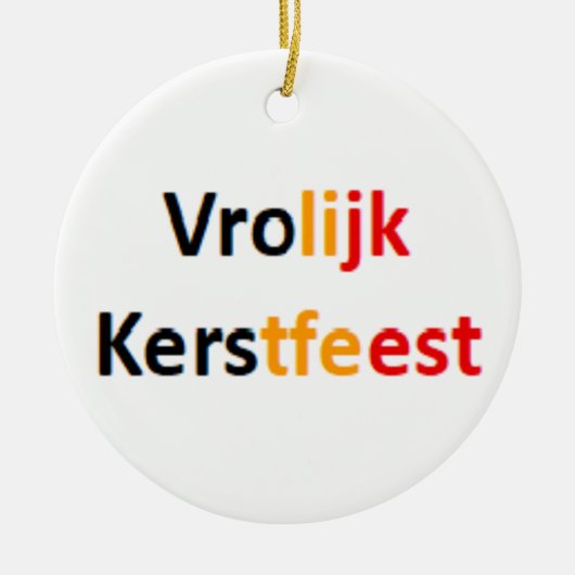Belgische vrolijke kerstfeest Ornament (Voorkant)