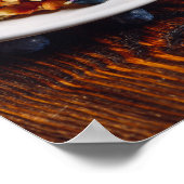 Belgische wafels met bosbessen en warme chocolade poster (Hoek)