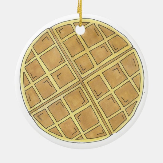 Belgische Waffle Diner Brunch restaurant Chef Keramisch Ornament (Achterkant)