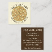 Belgische Waffle Diner Brunch restaurant Chef Vierkante Visitekaartje (Voorkant / Achterkant)