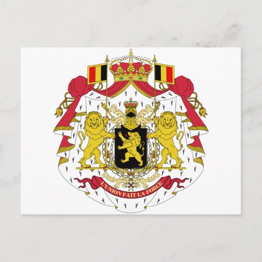 Belgische wapenmantel briefkaart (Voorkant)