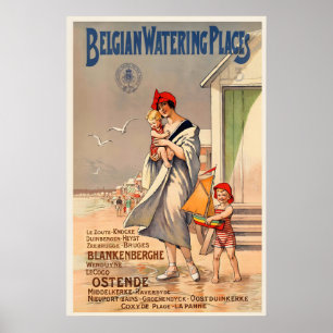 Belgische Waterplaatsen Blankenberge Oostende Stra Poster