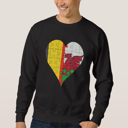 Belgische Welsh Flag Heart Trui (Voorkant)