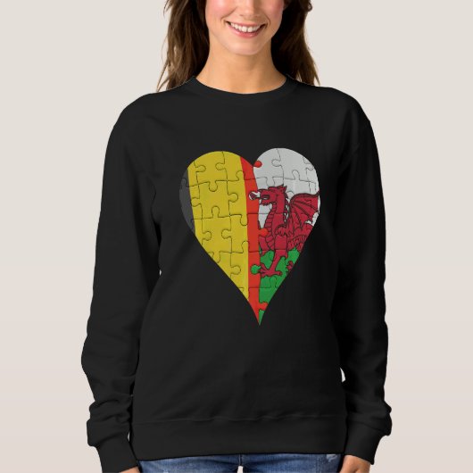 Belgische Welsh Flag Heart Trui (Voorkant)