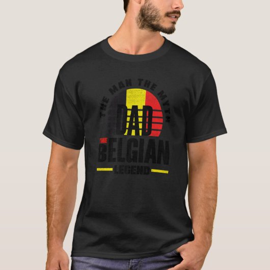 Belgium Belgian Belgium Flag Father  1 T-shirt (Voorkant)