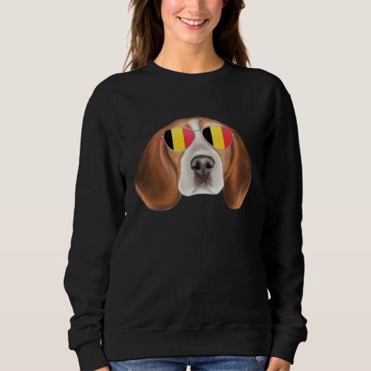 Belgium Flag Beagle Dog Belgium Pocket Trui (Voorkant)