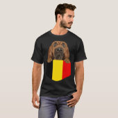 Belgium Flag Bloodhound Dog In Pocket T-shirt (Voorkant volledig)