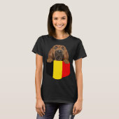 Belgium Flag Bloodhound Dog In Pocket T-shirt (Voorkant volledig)