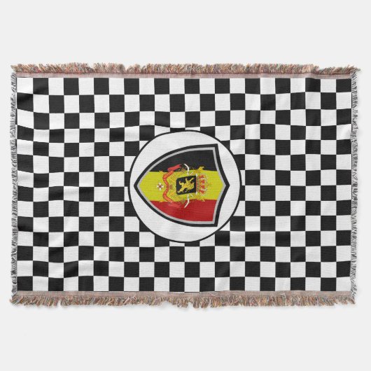 Belgium flag-coat arms throw blanket deken (Voorkant)