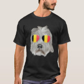 Belgium Flag Dandie Dinmont Terrier Dog Belgium Po T-shirt (Voorkant)