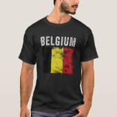 Belgium Flag Distressed Men Women Kids Belgian Fla T-shirt (Voorkant)