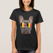 Belgium Flag French Bulldog Dog Belgium Pocket T-shirt (Voorkant)