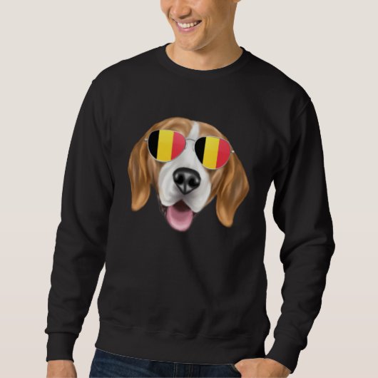 Belgium Flag Harrier Dog Belgium Pocket Trui (Voorkant)