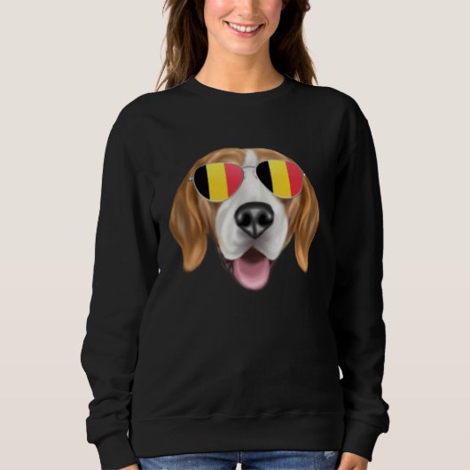 Belgium Flag Harrier Dog Belgium Pocket Trui (Voorkant)
