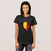 Belgium flag in Belgium outline Belgium T-shirt (Voorkant volledig)