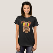 Belgium Flag Irish Terrier Dog Belgium Pocket T-shirt (Voorkant volledig)