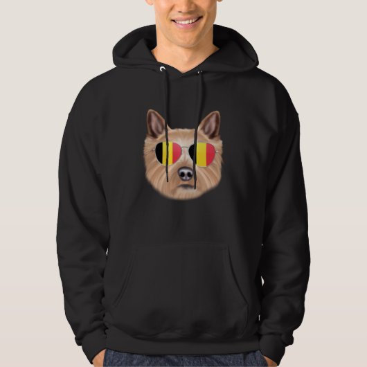 Belgium Flag Norwich Terrier Dog Belgium Pocket Hoodie (Voorkant)