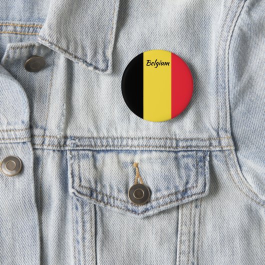 Belgium Flag Round Button (In situ)