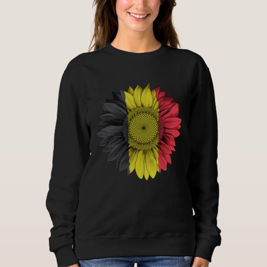 Belgium Flag Sunflower Belgian Roots Proud Patriot Trui (Voorkant)
