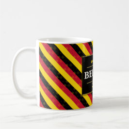 Belgium Football Fan Flag Colors Stripe Pattern Koffiemok