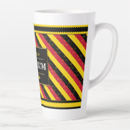 Belgium Football Fan Flag Colors Stripe Pattern Latte Mok