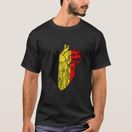 Belgium Heart Love Veins Belgian Flag Belgique Bel T-shirt (Voorkant)