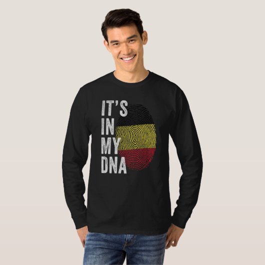 Belgium It's In My DNA Cute Belgian Flag Fingerpri T-shirt (Voorkant volledig)