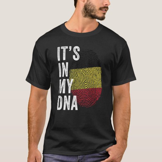 Belgium It's In My DNA Cute Belgian Flag Fingerpri T-shirt (Voorkant)