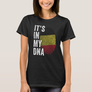 Belgium It's In My DNA Cute Belgian Flag Fingerpri T-shirt