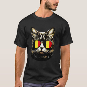 Belgium Kattenliefhebber Belgische Vlag Kat Patrio T-shirt