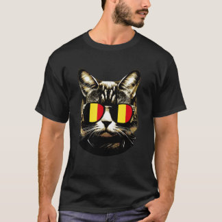 Belgium Kattenliefhebber Belgische Vlag Kat Patrio T-shirt