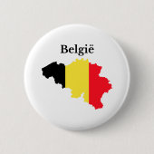 Belgium Map Flag (Dutch) Ronde Button 5,7 Cm (Voorkant)