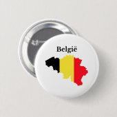 Belgium Map Flag (Dutch) Ronde Button 5,7 Cm (Voorkant /achterkant)