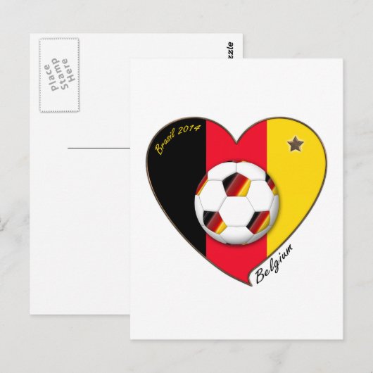 BELGIUM Soccer 2014. Fútbol van Belgica Briefkaart (Voorkant / Achterkant)