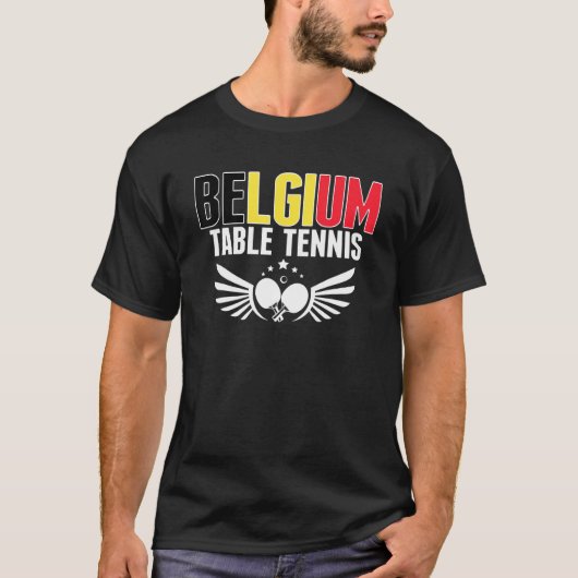 Belgium Table Tennis Support Belgian Ping Pong T-shirt (Voorkant)