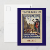 Belgium Travel Poster (1923) Briefkaart (Voorkant / Achterkant)