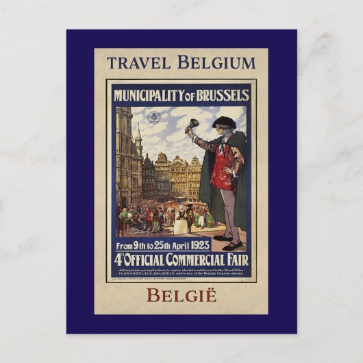 Belgium Travel Poster (1923) Briefkaart (Voorkant)