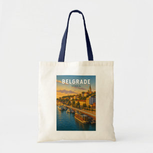 Belgrade Servië Illustratie Reis Kunst Vintage Tote Bag