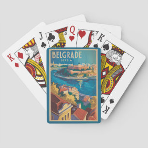 Belgrade Servië rivier illustratie reis kunst Pokerkaarten